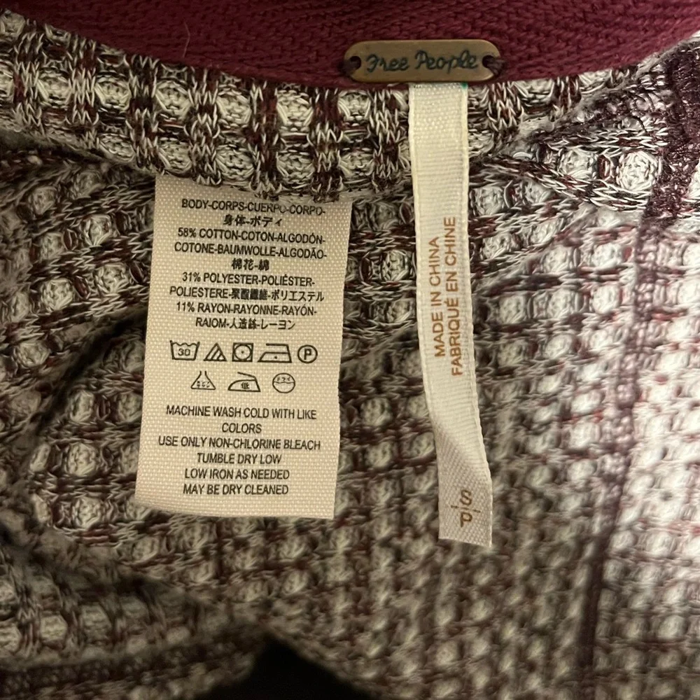 Free People Cropped Turtleneck Sweater Wine